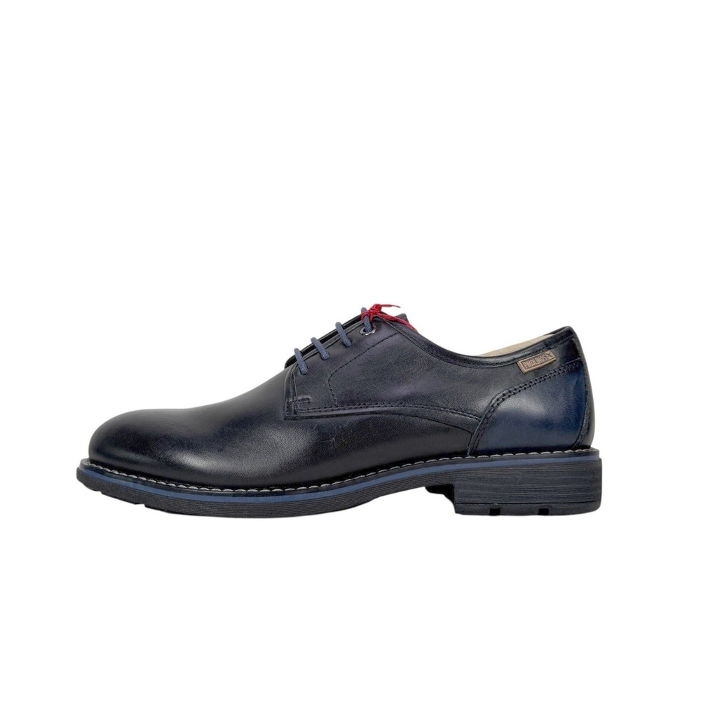 Pikolinos York Derby Shoes Mens 8 EU 41 Black Leather Blue Accents Oxford - Picture 6 of 14